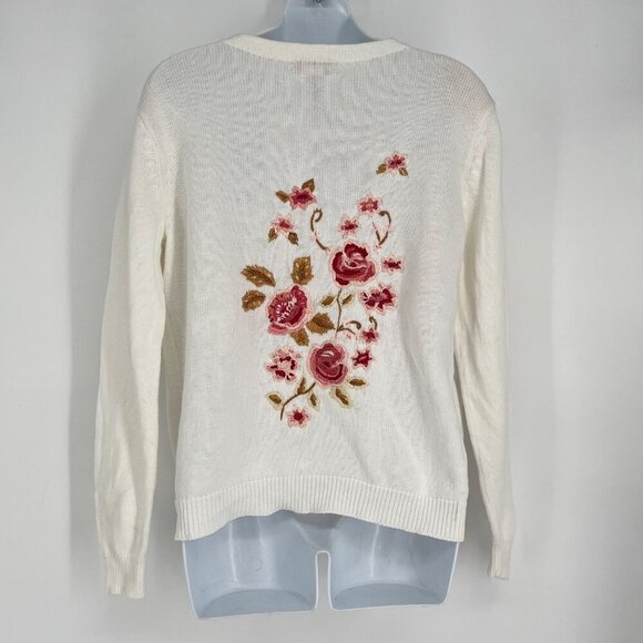 Heirloom Collectible Floral Embroidered Cardigan Long Sleeve Button-Up S‎ - Picture 2 of 8